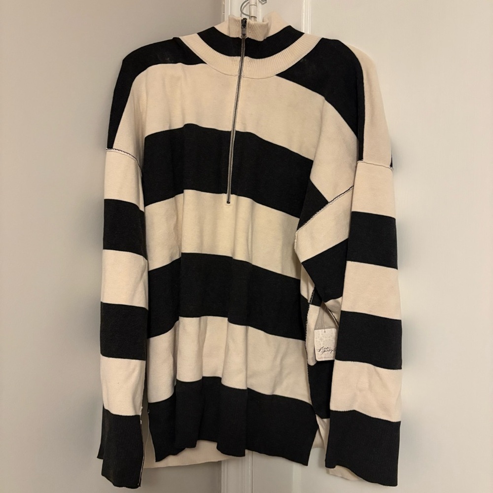 Free People Rugby Sweater Carbon Champagne
